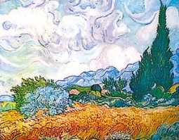 Cypress Trees Print by Vincent Van Gogh