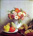 Still Life with Flowers & Fruits by Henri Fantin-Latour