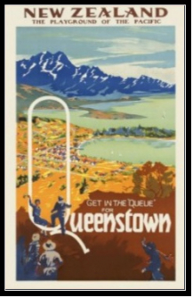 Framed Vintage Queenstown Tourism Poster