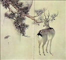 Deer, Pine & Bat by Toyohiko Deer, Pine & Bat by Toyohiko