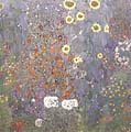 Garden with Sunflowers by Gustav Klimt