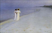 Summer evening at Skagen by Peder Kroyer