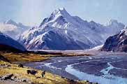 Mt Cook and the Tasman River,  New Zealand by Peter Beadle