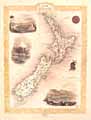 Antique New Zealand Map by John Rapkin
