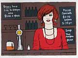 Waitress in Red by Peter Lambert