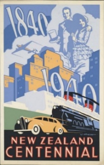 "NZ Centennial" Art Deco Poster