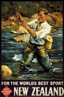 NZ Vintage Fly Fishing Poster