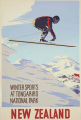 Winter Sports at Tongariro National Park Vintage NZ Poster