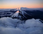 Mt Ngauruhoe and Mt Ruapehu by Craig Potton