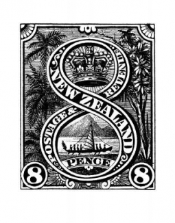 8d Stamp Print (1898 NZ Pictorials)