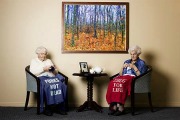 Banksy Grannies Print by Linda Radosinska