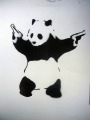 Panda with Guns Graffiti Art Print