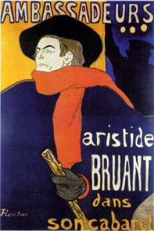 Ambassadeurs Artiside Bruant by Henri Toulouse-Lautrec