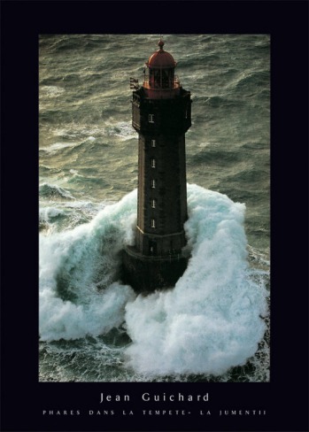 Lighthouse in a Storm by Jean Guichard