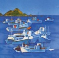 Boats, Island Bay (Medium) by Rita Angus