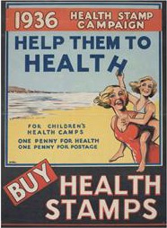 1936 Vintage Health Stamp Campaign Poster