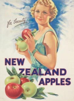 Vintage Advertisement "New Zealand Apples For Beauty"