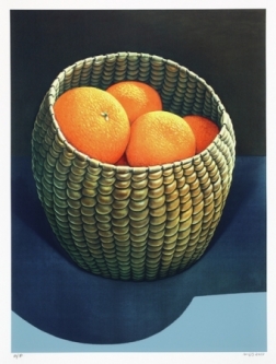 Michael Smither Print "Oranges in a Seagrass Basket"