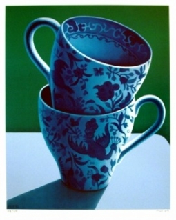 Two Blue and White Teacups by Michael Smither