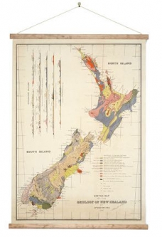 Vintage Geological Map of New Zealand