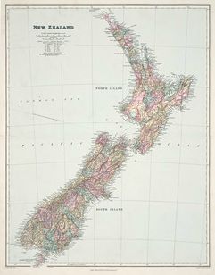 New Zealand Vintage Map
