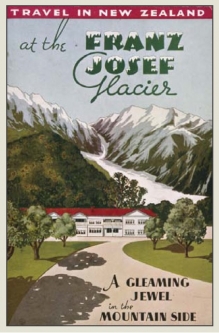 Franz Josef Glacier Vintage NZ Travel Poster
