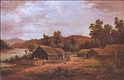 Maori Pah, Waikato River by W. G. Baker