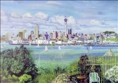 Auckland From Northcote Pt Sml by Marianne Muggeridge