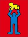 Blue Figure with Baby by Keith Haring