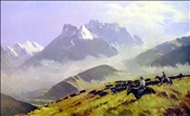 Cattle Muster, Mt Earnslaw by Peter Beadle