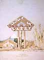 Provision House, Otumatua Pa, Cape Egmont by Charles Heaphy