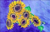 *Sale* Sunflowers with Blue Background by Joan Clark