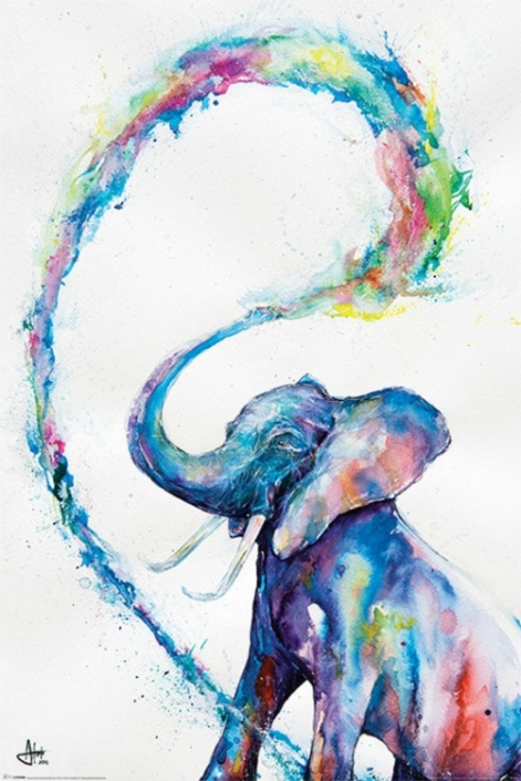 watercolour elephant by marc