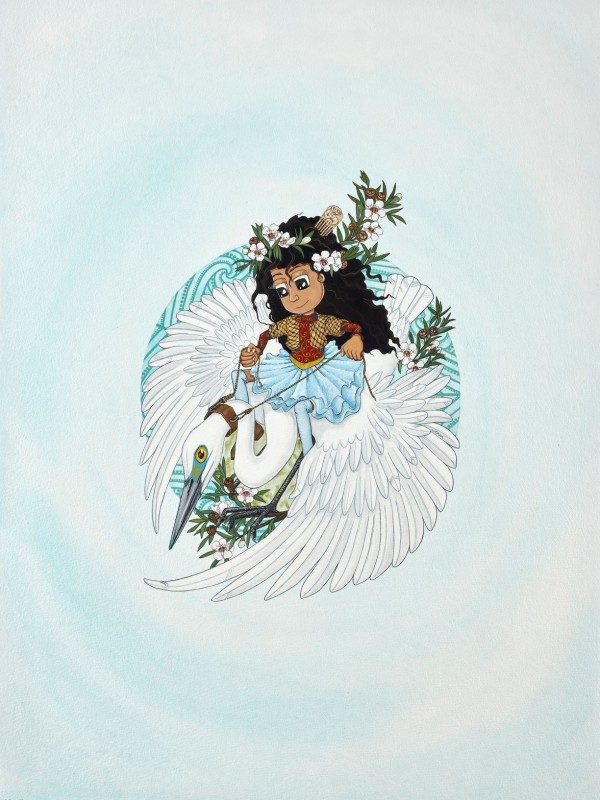 Buy Debbie Tipuna's Children's Art Print “Kotuku Manuka” Buy Debbie Tipuna's Children's Art Print “Kotuku Manuka”
