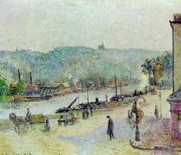The Quays at Rouen Print by Camille Pissarro
