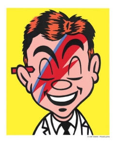 A Lad Insane Mr Foursquare Bowie Poster by Dick Frizzell