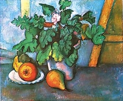 Flowers & Pears Print by Paul Cezanne