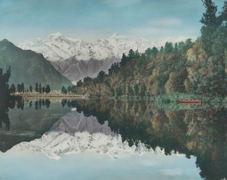 Handcoloured Photograph of Lake Matheson by Whites Aviation