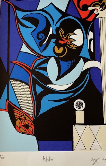 Water - Screen Print for sale by NZ artist Angus Webb