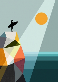 Surfer Art Print by Ellen Giggenbach