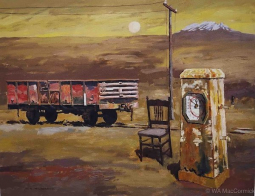 Railway Wagon and Ruapehu by W.A. MacCormick