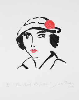 The Red Rosette screenprint by Jane Evans