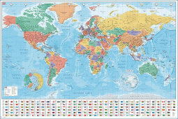 World Map Poster (with NZ)