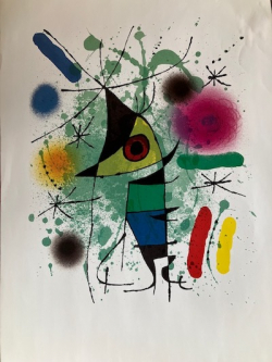 Abstract Fish by Joan Miro - large abstract printed in Germany