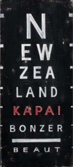 Beaut Kiwiana Eye Chart Print by Jason Kelly