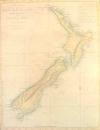 1770 Chart of New Zealand by Captain James Cook