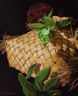 Pohutukawa and Kete by Kerry Fenton-Johns