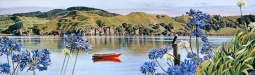 Tokatoka Point and Agapanthus by Jane Galloway