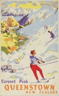 Vintage Coronet Peak Ski-ing Poster
