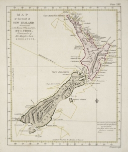 Captain Cook's Map of the Coast of New Zealand (Large)
